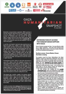 Gaza Humanitarian Snapshot
